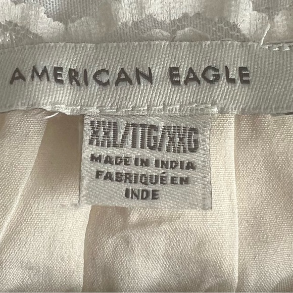 American Eagle Outfitters Lace Trim Puff Sleeve Cream Top in XXL - Picture 10 of 12